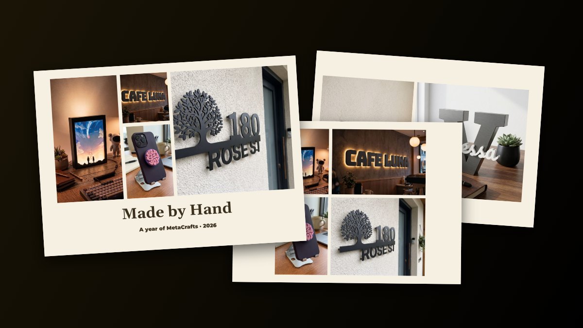 A photobook cover titled Made by Hand beside two collage pages