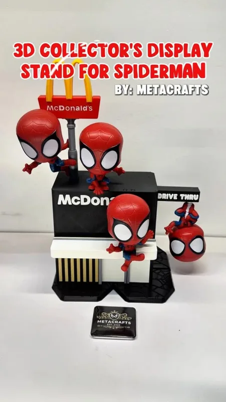 3D COLLECTOR'S DISPLAY STAND FOR SPIDERMAN HAPPY MEAL